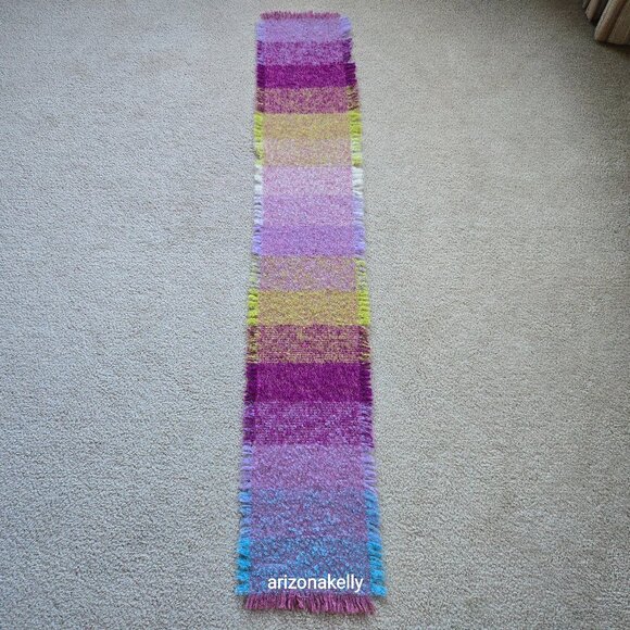 Avoca Accessories - NWOT Wool & Mohair Curly Scarf Avoca Purple Turquoise